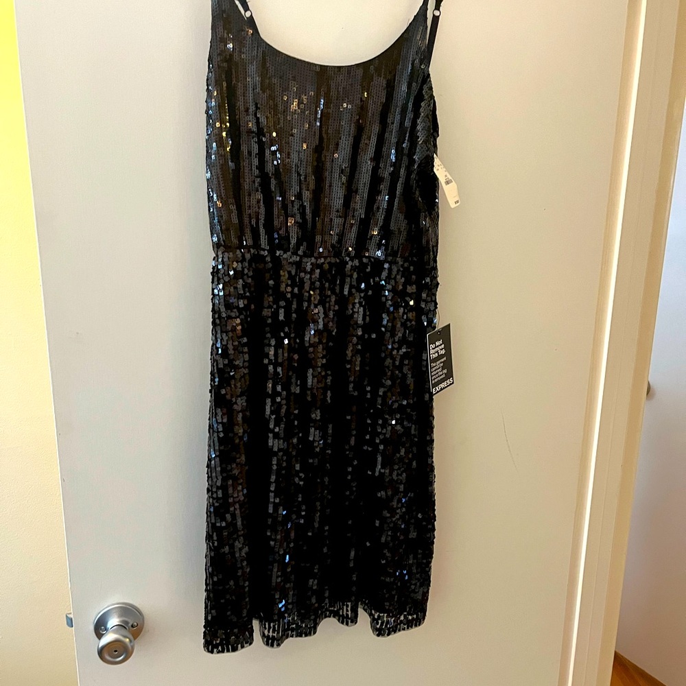 EXPRESS black sequin dress